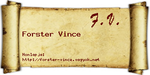 Forster Vince névjegykártya