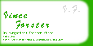 vince forster business card